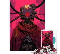 Puzzle da 1000 pezzi per adulti robot cyberpunk con mantello rosso Giocattolo avvincente per coltivare la pazienza gioco pratico decorazione per la casa regalo di compleanno (dimensioni 50x75cm)