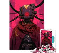 Puzzle da 1000 pezzi per adulti robot cyberpunk con mantello rosso Giocattolo avvincente per coltivare la pazienza gioco per tutta la famiglia antistress regalo di compleanno (dimensioni 38x52cm)
