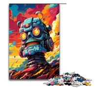 Puzzle da 1000 pezzi per adulti Robot di Splatters molte nuvole spesse e colorate nel cielo opera d'arte regalo di compleanno arte murale 75x50 cm