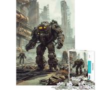 Puzzle da 1000 pezzi per adulti robot gigante in una città post-apocalittica Gioco di puzzle da 1000 pezzi decorazione da parete attività per famiglie gioco educativo per tutta la famiglia (38x26cm)