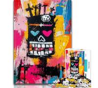 Puzzle da 1000 pezzi per adulti, robot in stile Basquiat, gioco stimolante, ideale come regalo per tutta la famiglia (dimensioni 75x50cm)