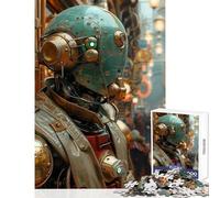 Puzzle da 1000 pezzi per adulti Robot Steampunk in città Giocattoli antistress Regalo di compleanno Gioco rompicapo Migliora l'amore tra coppie Dimensioni 50x75cm