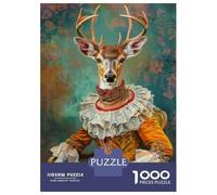 Puzzle Da 1000 Pezzi Per Adulti Rococo Deer Portrait Puzzle Per Adulti Giocattoli Antistress Assemblaggio Di Modelli Interazione Genitore-figlio 70x50cm/1000pcs