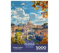Puzzle Da 1000 Pezzi Per Adulti Rome Cityscape with St. Peters Basilica Puzzle Per Adolescenti Gioco Per Famiglie Migliora La Memoria Difficile E Stimolante 38x26cm/1000pcs