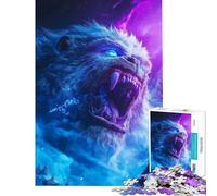 Puzzle da 1000 pezzi per adulti rompicapo con il ruggito dello Yeti feroce gioco di logica decorazione da parete regalo per amici e familiari (dimensioni 38x52cm)