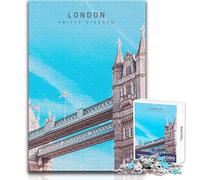 Puzzle da 1000 pezzi per adulti, rompicapo di Londra, giochi per famiglie, giocattoli antistress, migliora la memoria, dimensioni 38x52cm