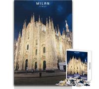 Puzzle da 1000 pezzi per adulti, rompicapo di Milano, giochi per famiglie, giocattoli antistress, migliora la memoria, dimensioni 38x52cm