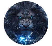 Puzzle da 1000 pezzi per adulti, rompicapo rotondo a forma di leone e fulmine, gioco rompicapo per adolescenti, regalo perfetto per le feste (dimensioni 67,5x67,5 cm)
