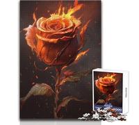 Puzzle da 1000 pezzi per adulti Rosa ardente Meraviglioso per le giornate di svago pigro Affidabile Taglio aderente Dimensioni del giocattolo 38x26cm