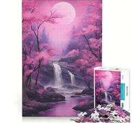 Puzzle da 1000 pezzi per adulti Rosa Cascata Armonia Gioco Impossibile Analisi e Logica Rafforza l'amore tra le coppie 50x75cm