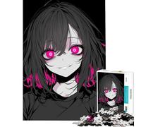 Puzzle da 1000 pezzi per adulti rosa con effetto fosforescente giocattolo da parete con puzzle da 1000 pezzi ideale per il divertimento in famiglia compleanno e Natale (38x52cm)