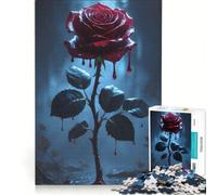 Puzzle da 1000 pezzi per adulti, Rosa di Sangue, giochi per famiglie, decorazione perfetta, compleanno e Natale 38x26cm