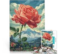 Puzzle da 1000 pezzi per adulti Rosa e Montagna Giocattolo educativo intellettuale decomprimente Migliorare l'amore tra le coppie 38x26cm