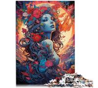 Puzzle da 1000 pezzi per adulti, rosa psichedelica, donna, giocattolo da gioco sofisticato, 26 x 38 cm, con poster coordinato e foglio quiz
