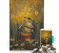 Puzzle da 1000 pezzi per adulti: Rospo che suona il flauto gioco rompicapo divertente antistress per rafforzare l'amore tra le coppie 38x52cm
