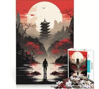 Puzzle da 1000 pezzi per adulti rosso arte giapponese gioco pratico decorazione da parete adatto per la decorazione della scrivania 50x75cm