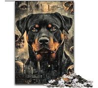 Puzzle da 1000 pezzi per adulti Rottweiler Collage Jigsaw Gioco interattivo per famiglie, vacanze, gioco di attività per famiglie 50X75CM