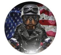 Puzzle da 1000 pezzi per adulti Rottweiler in motocicletta. Rompicapo ad alta difficoltà per adolescenti (dimensioni 67,5x67,5 cm).