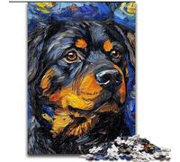 Puzzle da 1000 pezzi per adulti Rottweiler Night Sky Puzzle in cartone, colorato arredamento per la casa e gioco interattivo per famiglie, 1000 pezzi(26x38cm)