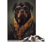 Puzzle da 1000 pezzi per adulti Rottweiler Swag Puzzle per adulti, puzzle in legno educativo antistress giocattolo puzzle 38x26cm/1000 pezzi