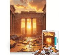Puzzle da 1000 pezzi per adulti, Rovine antiche al tramonto, Gioco impossibile, Sfida difficile, Rafforza l'amore tra le coppie 38x52cm