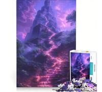 Puzzle da 1000 pezzi per adulti: rovine antiche e dettagli al neon, gioco impossibile, attività divertenti da fare in casa, regalo di Natale o compleanno 50x75cm