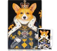 Puzzle da 1000 pezzi per adulti Royal Corgi, tranquillo, rilassante, tempo libero, precisione fine, giocattolo artigianale, dimensioni 38x26cm