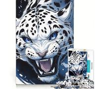 Puzzle da 1000 pezzi per adulti ruggito del leopardo delle nevi gioco impossibile impegnativo da completare ideale come regalo 38x26cm