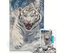 Puzzle da 1000 pezzi per adulti "Ruggito di tigre bianca" antistress difficile ideale come elemento della lista dei desideri con Babbo Natale 50x75cm