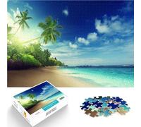 Puzzle da 1000 pezzi per adulti Sabbia della spiaggia tropicale dell'oceano Assemblaggio del modello offerte come regali per tutta la famiglia 75x50cm
