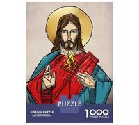 Puzzle Da 1000 Pezzi Per Adulti Sacred Heart of Jesus Puzzle Per Adulti Gioco Rompicapo Assemblaggio Di Modelli Difficile E Impegnativo 38x26cm/1000pcs