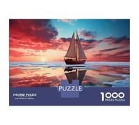 Puzzle Da 1000 Pezzi Per Adulti Sailboat Reflections on Water Puzzle Per Adulti Giocattolo Decorazione Da Parete Modello Da Assemblare Regali Unici Per Compleanno E Natale 52x38cm/1000pcs