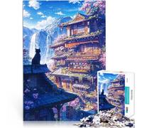 Puzzle da 1000 pezzi per adulti Sakura Anime Cat giapponese Giocattoli per l'intrattenimento in famiglia offerte come regali per tutta la famiglia 52x38cm