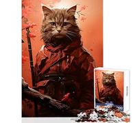 Puzzle da 1000 pezzi per adulti Sakura Tree Warrior Cat Giocattolo educativo Ottimo regalo per giochi educativi per compleanni Natale Dimensioni 50x75cm