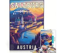 Puzzle da 1000 pezzi per adulti, Salisburgo, Austria, gioco educativo, gara di velocità manuale, ideale come regalo per tutta la famiglia 38x52cm