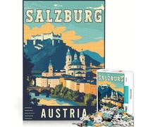 Puzzle da 1000 pezzi per adulti, Salisburgo, Austria, gioco rompicapo, antistress, ogni pezzo è unico 38x52cm