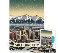 Puzzle da 1000 pezzi per adulti,Salt Lake City,Sharp Cut Art,sfida intelligente,gioco divertente per il tempo libero,decorazione natalizia da parete (50x75cm)