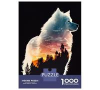 Puzzle Da 1000 Pezzi Per Adulti Samoyed Silhouette Puzzle Per Adulti Gioco Rompicapo Antistress Regali Unici Per Compleanno E Natale 38x26cm/1000pcs