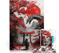 Puzzle da 1000 pezzi per adulti Samurai astratto Torii Gate Dragon Analisi e logica Ogni pezzo è unico - Gioco divertente e stimolante per tutta la famiglia 75x50cm