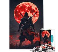 Puzzle da 1000 pezzi per adulti Samurai Blood Moon gioco rompicapo per adulti taglio di precisione ideale come regalo (dimensioni 38x26cm)
