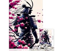 Puzzle da 1000 pezzi per adulti Samurai Cherry Blossom Giocattoli antistress Regali di compleanno per gioco educativo Adatto per la decorazione della scrivania Dimensioni 38x26cm