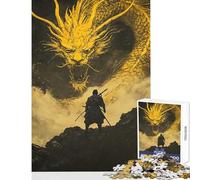Puzzle da 1000 pezzi per adulti Samurai contro Drago Gioco rompicapo Giocattolo educativo per passare il tempo durante le vacanze Regalo di compleanno e unico (38x52cm)