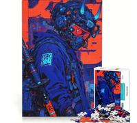Puzzle da 1000 pezzi per adulti, samurai cyberpunk con maschera oni, gioco educativo, migliora la memoria, compleanno e Natale 50x75cm
