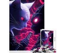 Puzzle da 1000 pezzi per adulti Samurai Devon Rex Cat Showdown giocattoli antistress con animali fantastici regali e giocattoli giochi rilassanti attività divertenti a casa dimensioni 38x26cm