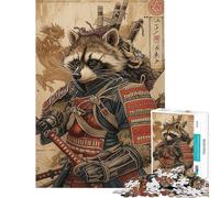 Puzzle da 1000 pezzi per adulti Samurai e Procione puzzle per ragazzi disegno da assemblare difficile e stimolante gioco impegnativo e per tutta la famiglia 50x75cm