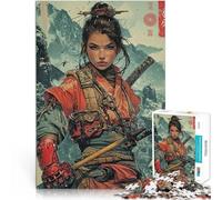 Puzzle da 1000 pezzi per adulti Samurai Giappone Donna Antistress Vacanza in patria Uccidere il tempo Lista dei desideri con Babbo Natale 75x50cm