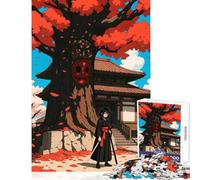 Puzzle da 1000 pezzi per adulti Samurai Girl Under Cherry Tree Toy Wall Decor Ottimo regalo per giochi Lista dei desideri di gioco pratica con Babbo Natale Dimensioni 38x26cm