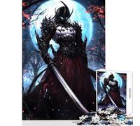 Puzzle da 1000 pezzi per adulti Samurai in Fire Moonlight Decorazione per la casa Giocattoli Regali di Babbo Natale segreto Gioco per famiglie Aiuta il cervello Esercizio Dimensioni 50x75cm