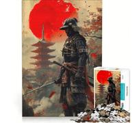 Puzzle da 1000 pezzi per adulti Samurai Luna Rosso Giapponese Gioco divertente Analisi e Logica Adatto per la decorazione della scrivania 38x26cm
