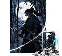 Puzzle da 1000 pezzi per adulti Samurai nella foresta di bambù al chiaro di luna Giocattolo educativo Ideale per l'apprendimento e il gioco di compleanno Ottimo regalo e giocattolo (38x52cm)